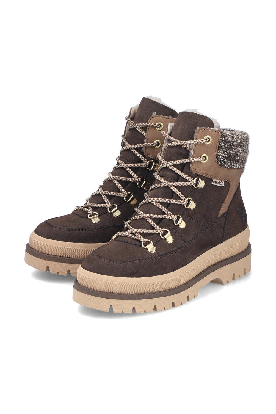 Rieker W Synthetic Lace Boot Brown - Y6210-25