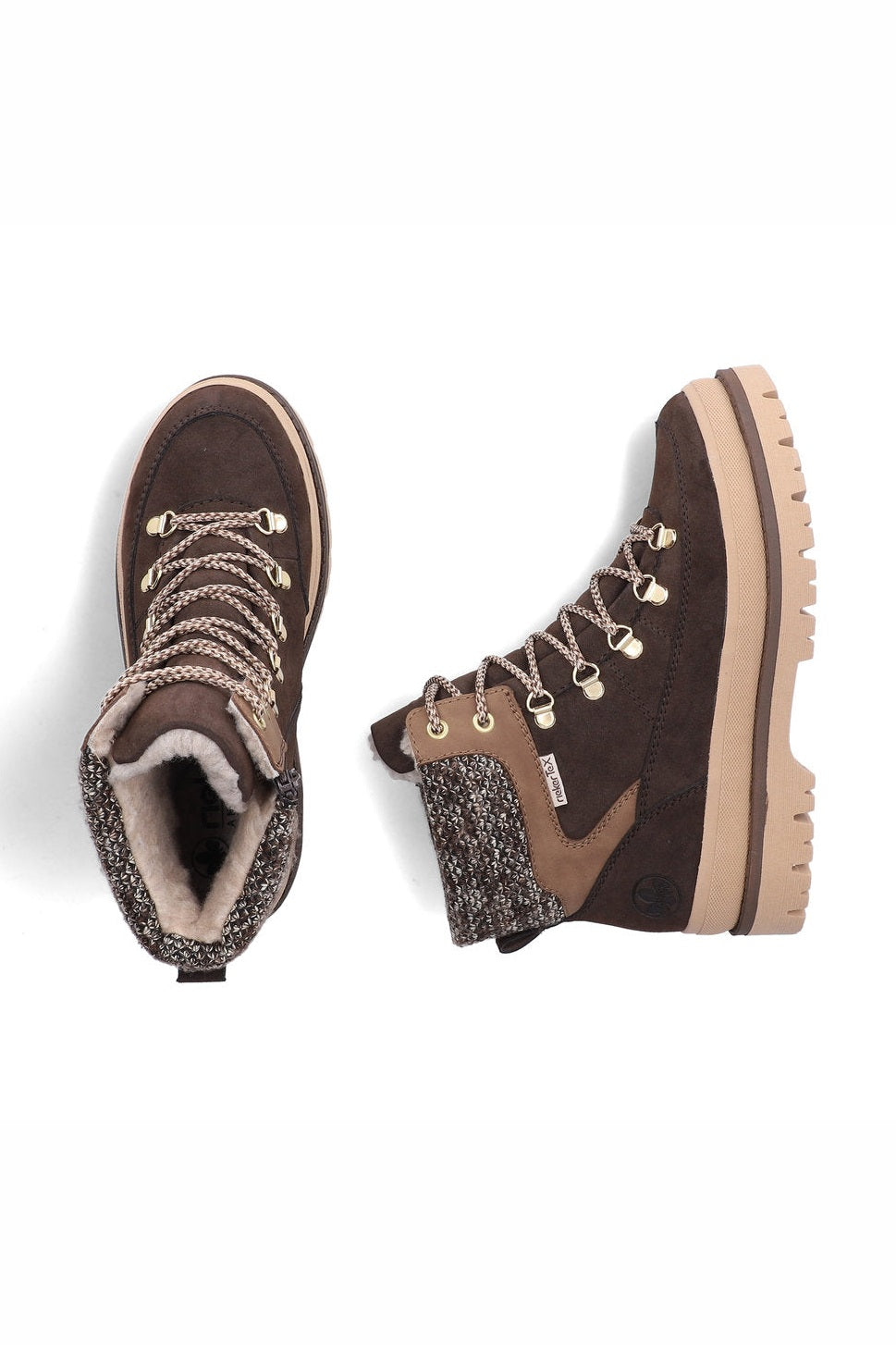 Rieker W Synthetic Lace Boot Brown - Y6210-25