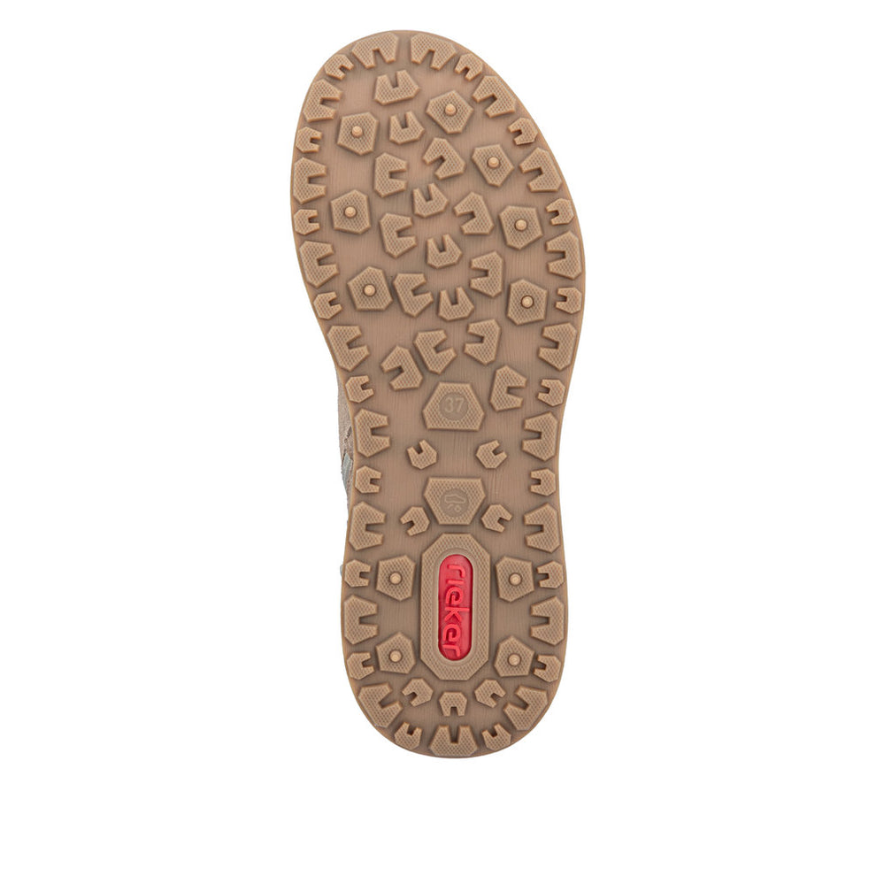Rieker W Suede Leather Lace Boot Beige - Z0902-64