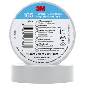 3M isolerbånd 165 15mm, hvid