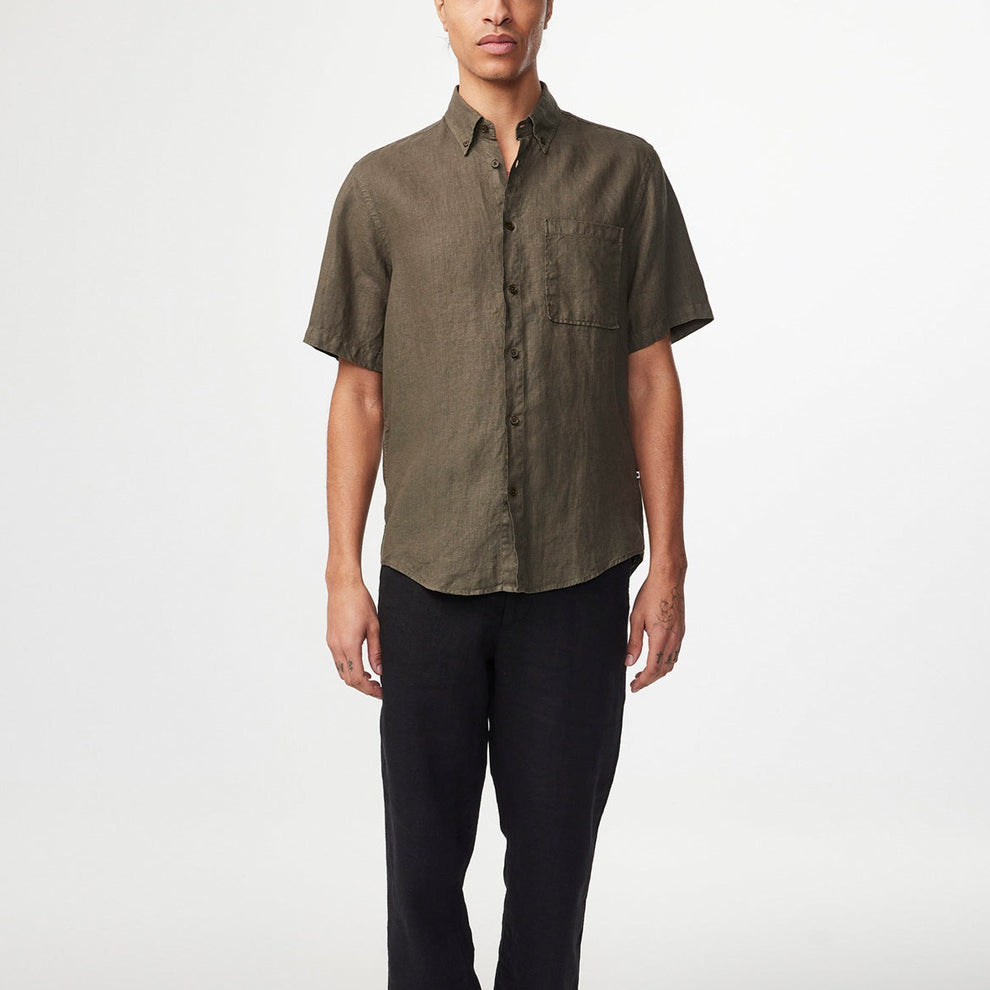 NN07 M Arne 5706 SS Skjorte Khaki Army