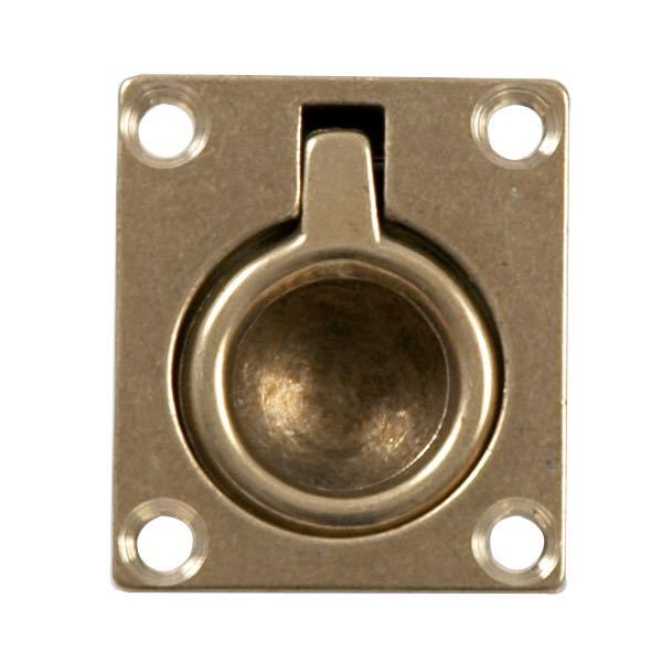 Foresti dørkring med fjeder messing, 45x39 mm
