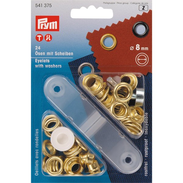 Prym messingøjer Ø8mm, 24 stk