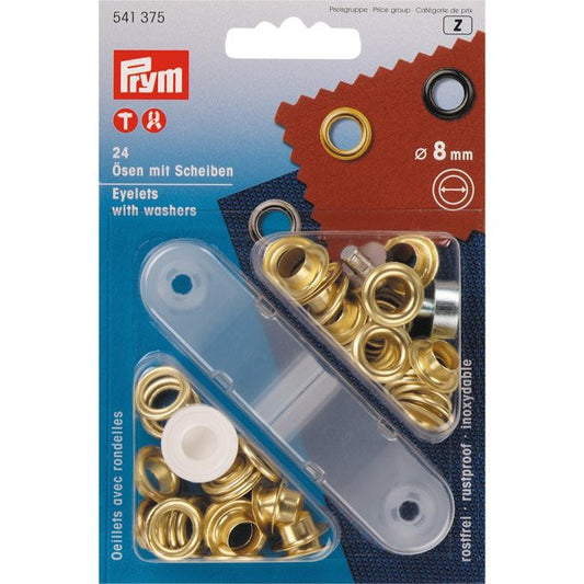 Prym messingøjer Ø8mm, 24 stk