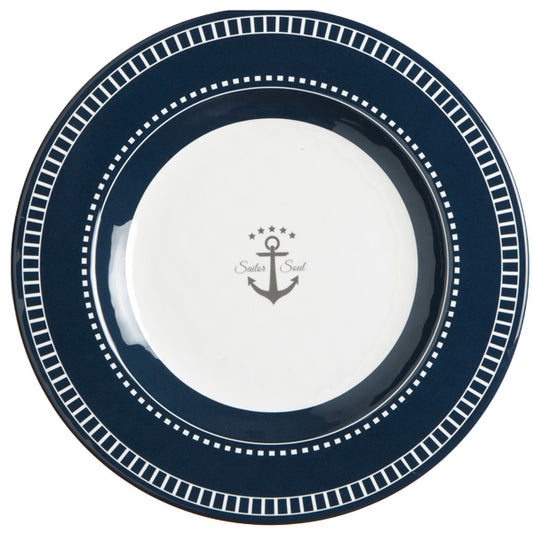 MB Sailor Soul desserttallerken Marineblå/Hvid Ø20,5 cm