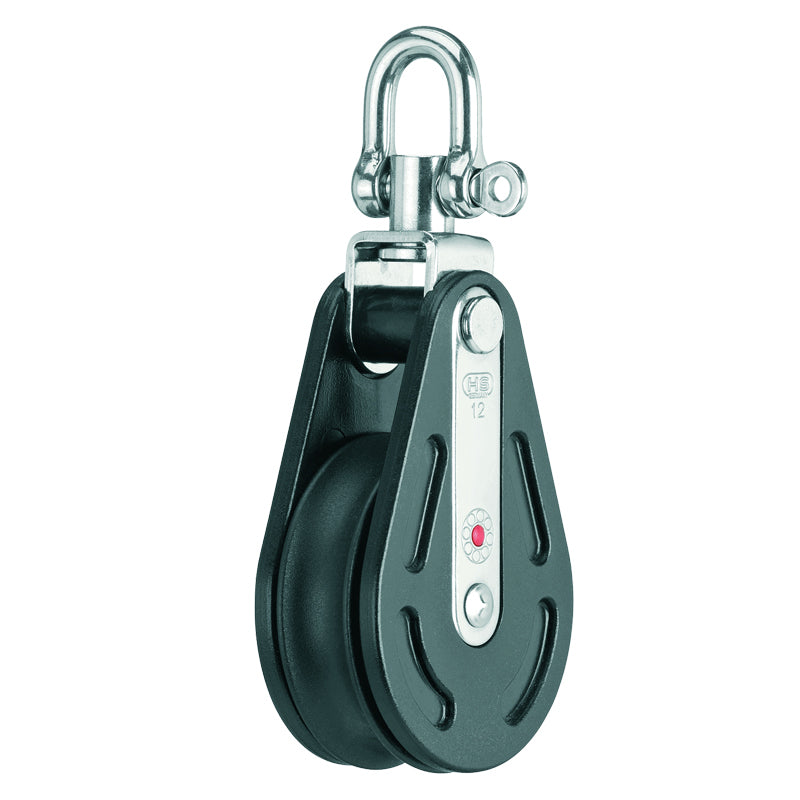 Blok fiber 1-sk. m/sjækel & kuglelejer