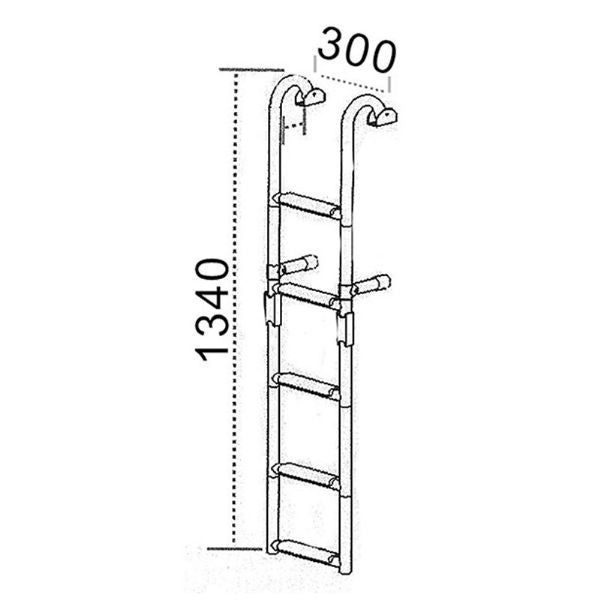 Badestige Rustfri - Anti-slip Plasttrin - Trin 2 + 3 = 5
