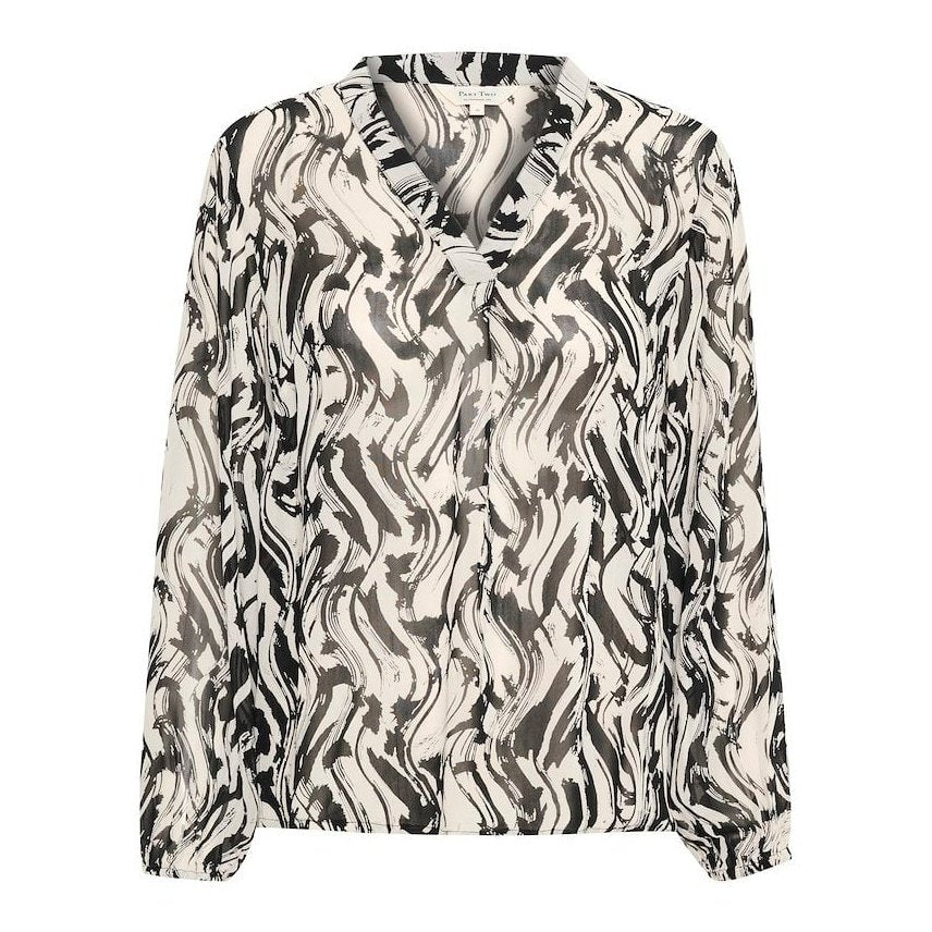 Part Two W Ditte Skjortebluse Black Paint Wawe