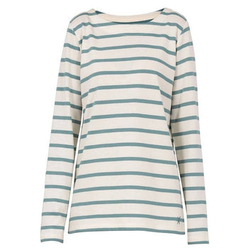 Blue Sportswear W Luna Striped Bluse DarkAqua Ecru