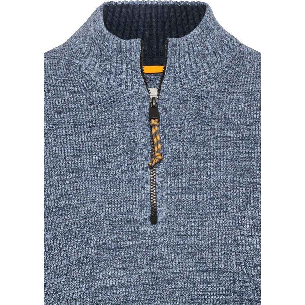 Camel Active M Knitted Trøje Kort Lynlås Denim Blue