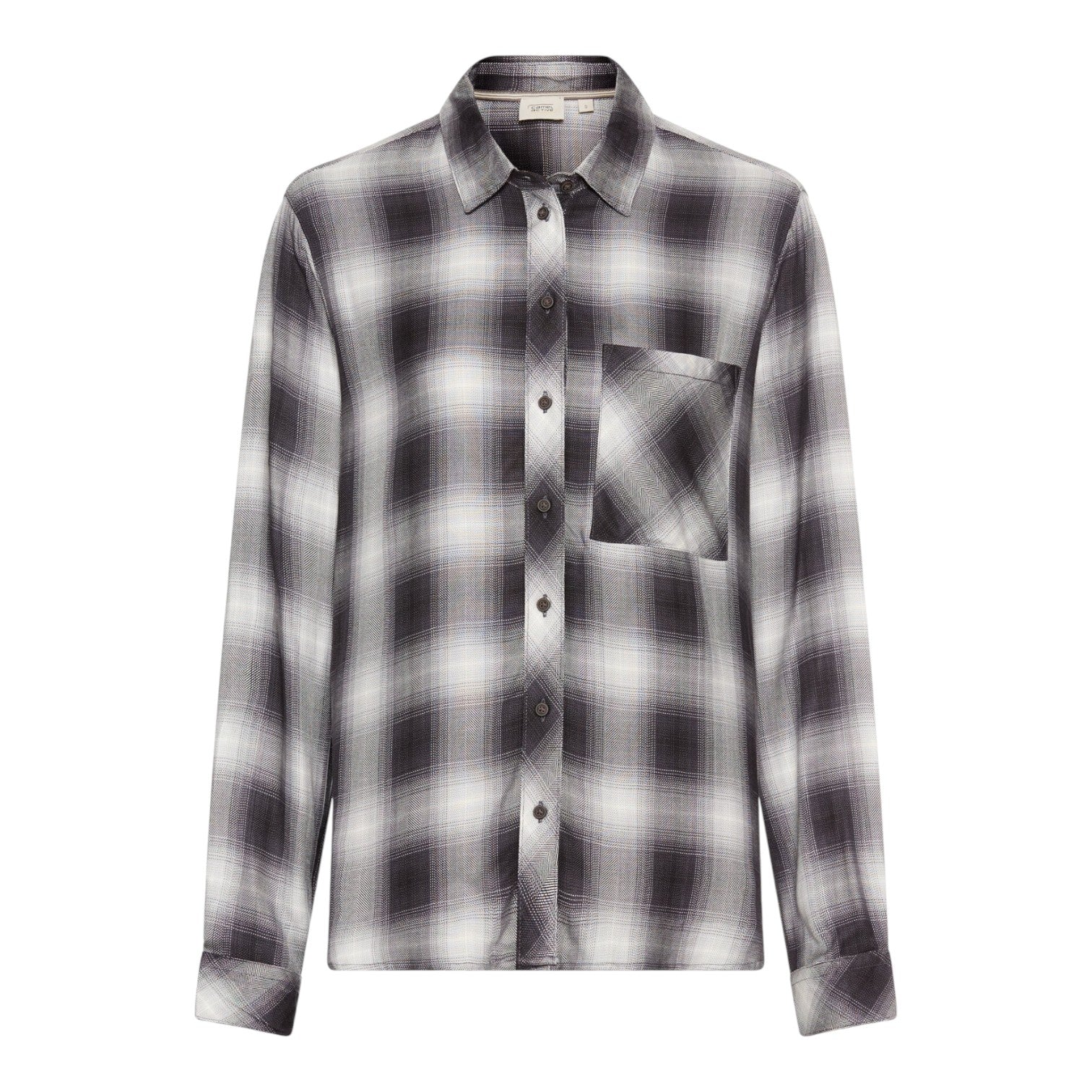 Camel Active W Skjortebluse Grey Melange Check