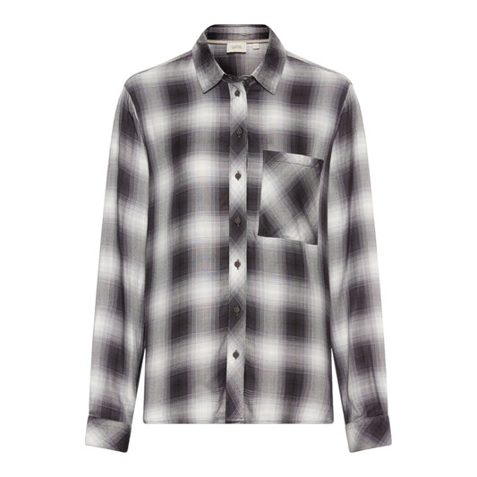 Camel Active W Skjortebluse Grey Melange Check