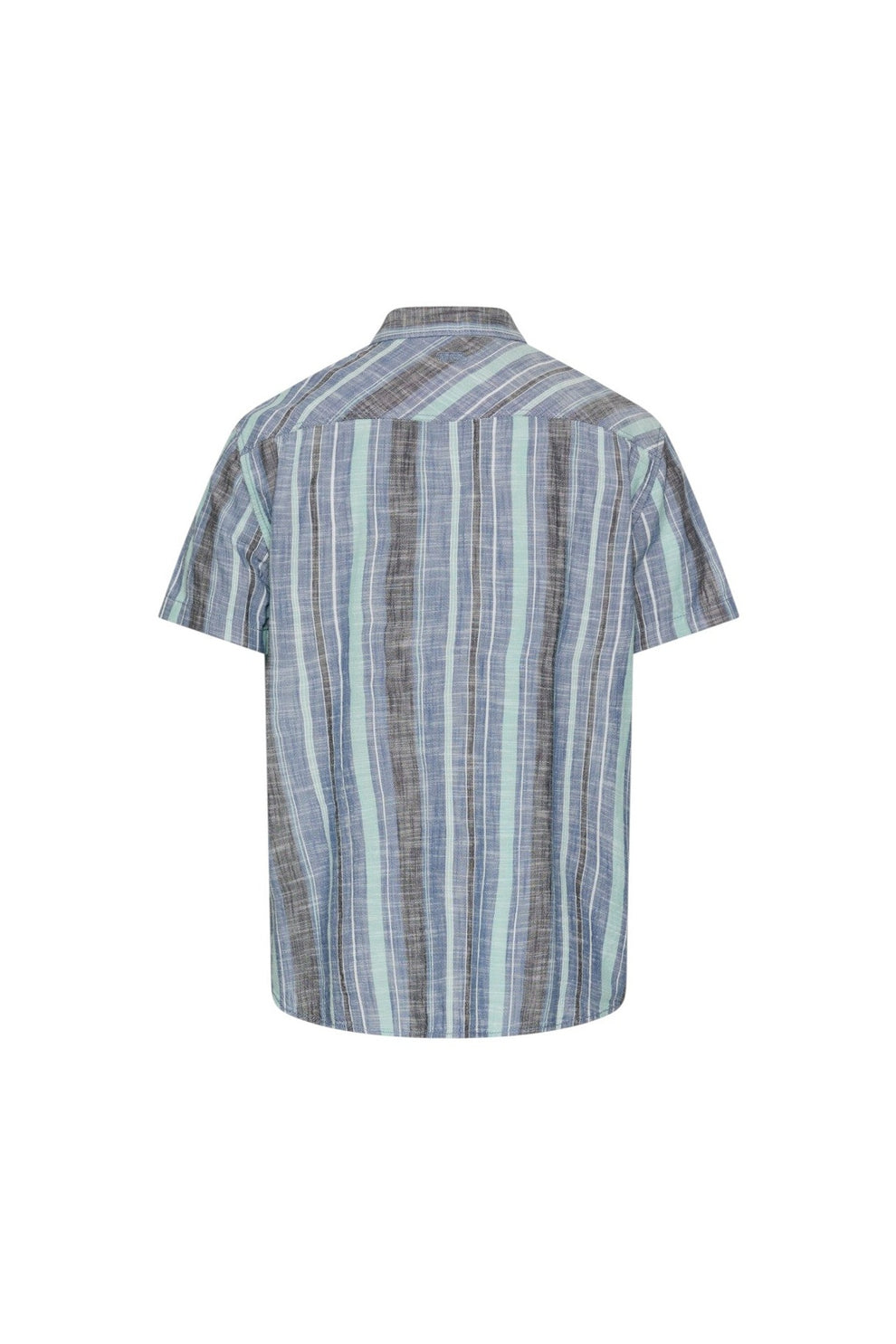 Camel Active M Shirt 1/2 Sleeves Blue Green Stripe