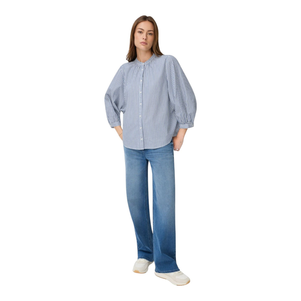 Camel Active W Skjortebluse Ink Blue Stribes