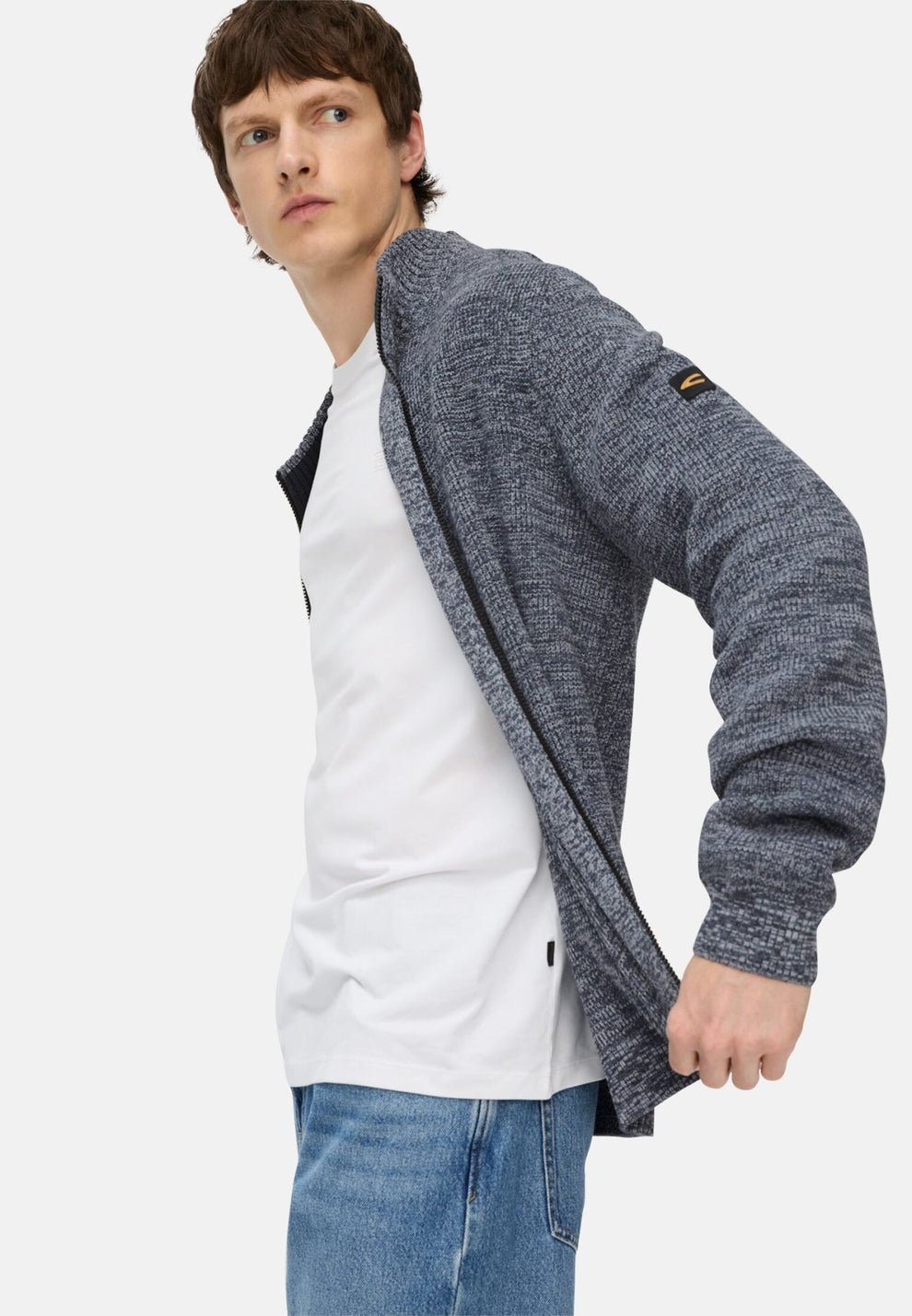 Camel Active M Knitted Jacket Tinted Blue