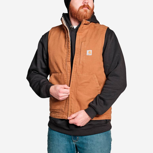 Carhartt A Washed Duck Sherpa-Lined Vest Brun