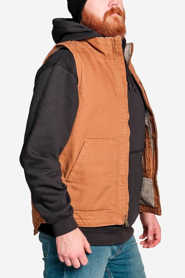 Carhartt A Washed Duck Sherpa-Lined Vest Brun