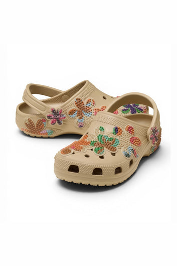 Crocs W Classic Summer Beaded Clog Beige