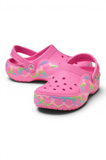 Crocs Junior Classic Heart Lights Clog K Pink Lemonade