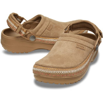 Crocs U Crafted Vegan Suede Stitch Clog Sepia