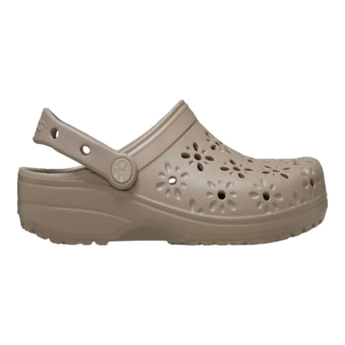 Crocs Floral Cut Out Clog Taupe