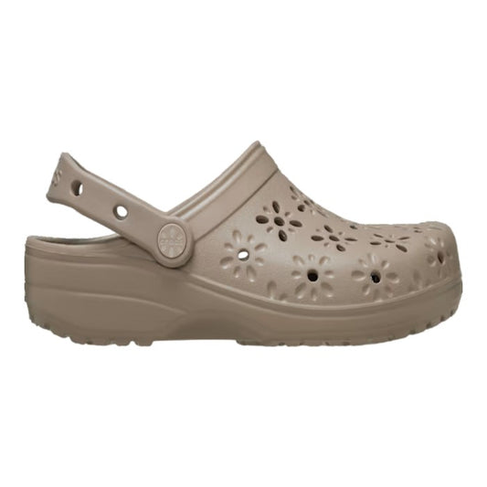 Crocs Floral Cut Out Clog Taupe