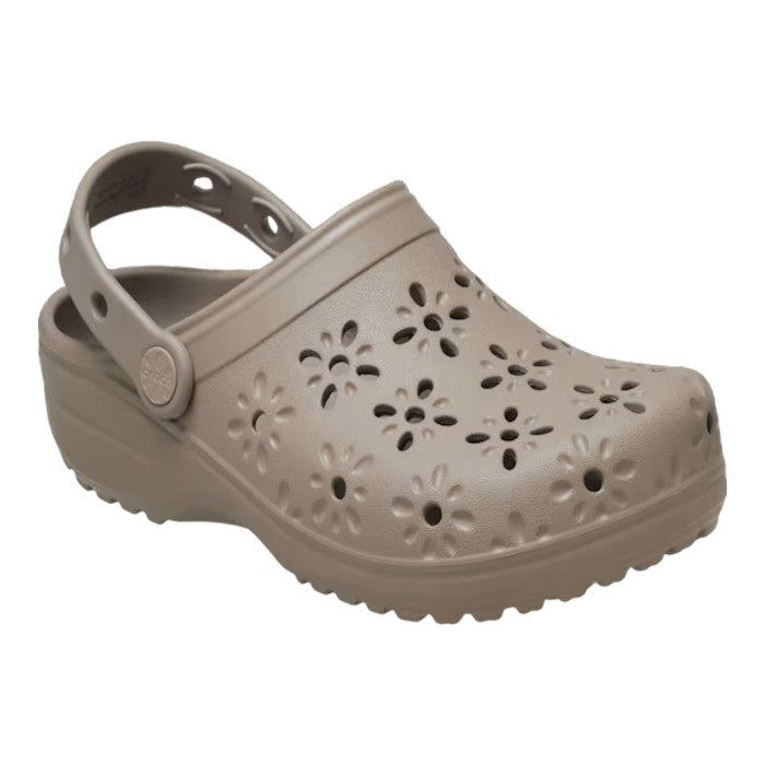 Crocs Floral Cut Out Clog Taupe