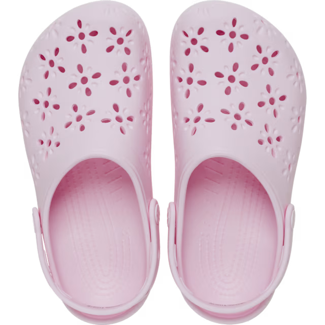 Crocs W Classic Floral Cut Out Clog Pink Milk