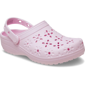 Crocs W Classic Floral Cut Out Clog Pink Milk