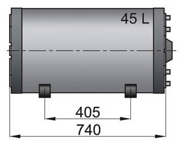 45 liter Vetus vandvarmer / varmtvandsbeholder til båden, rustfri og top isoleret