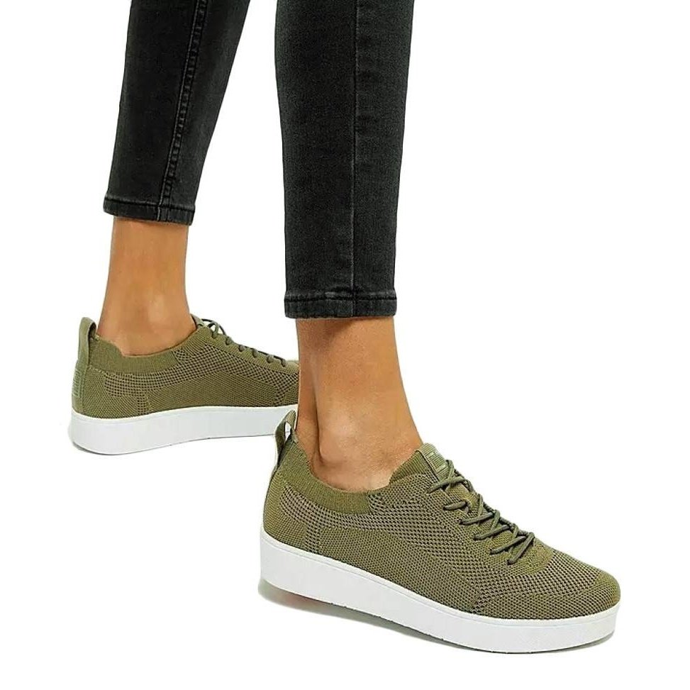 Fitflop W Rally Tonal Knit Sneaker Olive