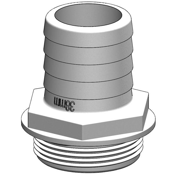 Trudesign Slangestuds 1 1/2" 25mm hvid, til y-ventil