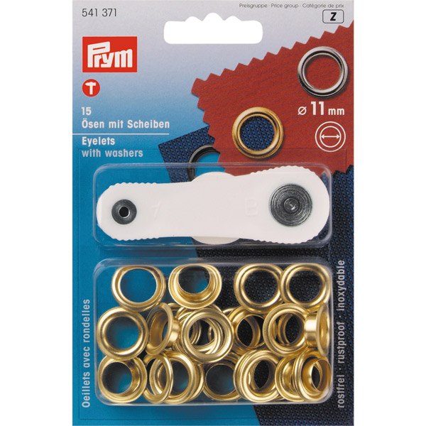 Prym messingøjer Ø11mm, 15 stk
