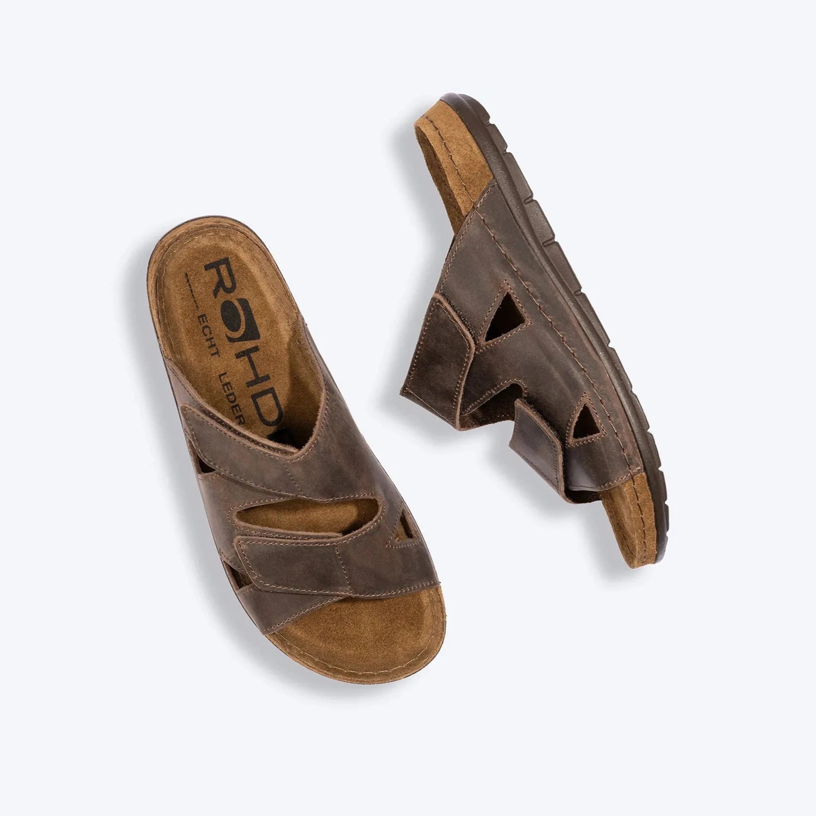Rohde M Læder Sandal med Velcroremme Mocca