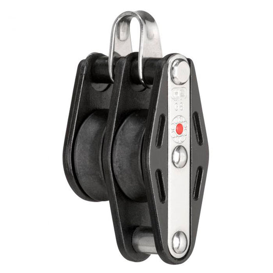 Blok fiber 2-sk. m/bøjle, hundsvot & kuglelejer