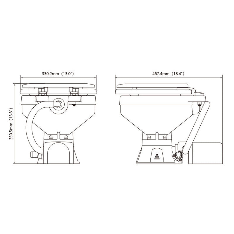 Seaflo Elektrisk 12V bådtoilet compact