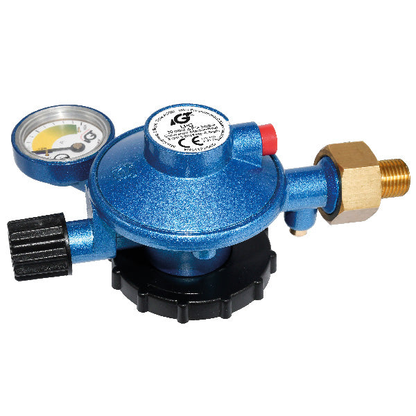 Gas regulator med manometer til blå CGI - gasflasker propan