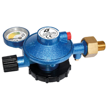 Gas regulator med manometer til blå CGI - gasflasker propan