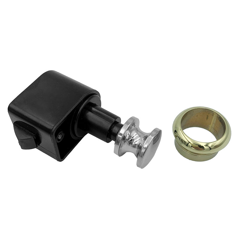 Trykknaplås forkromet messing