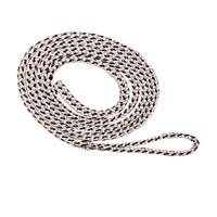 Flettede Fenderliner med øje (flade) Hvid/Sort  1,8 m