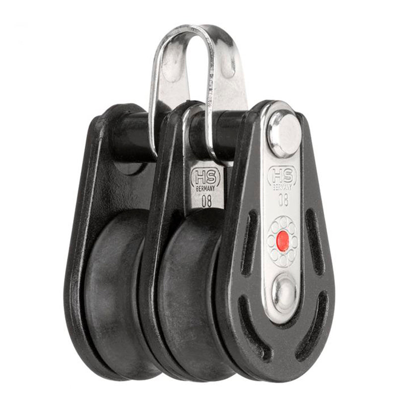 Blok fiber 2-sk. m/bøjle & kuglelejer