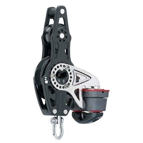 Harken Carbo Ratchet Blok 75 mm enkelt, hunsvot, violin + Cam-Matic