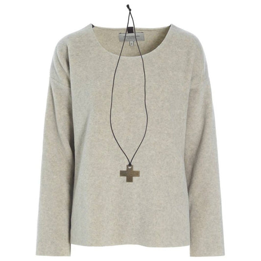 Henriette Steffensen W Bluse Med Rund Hals Sand