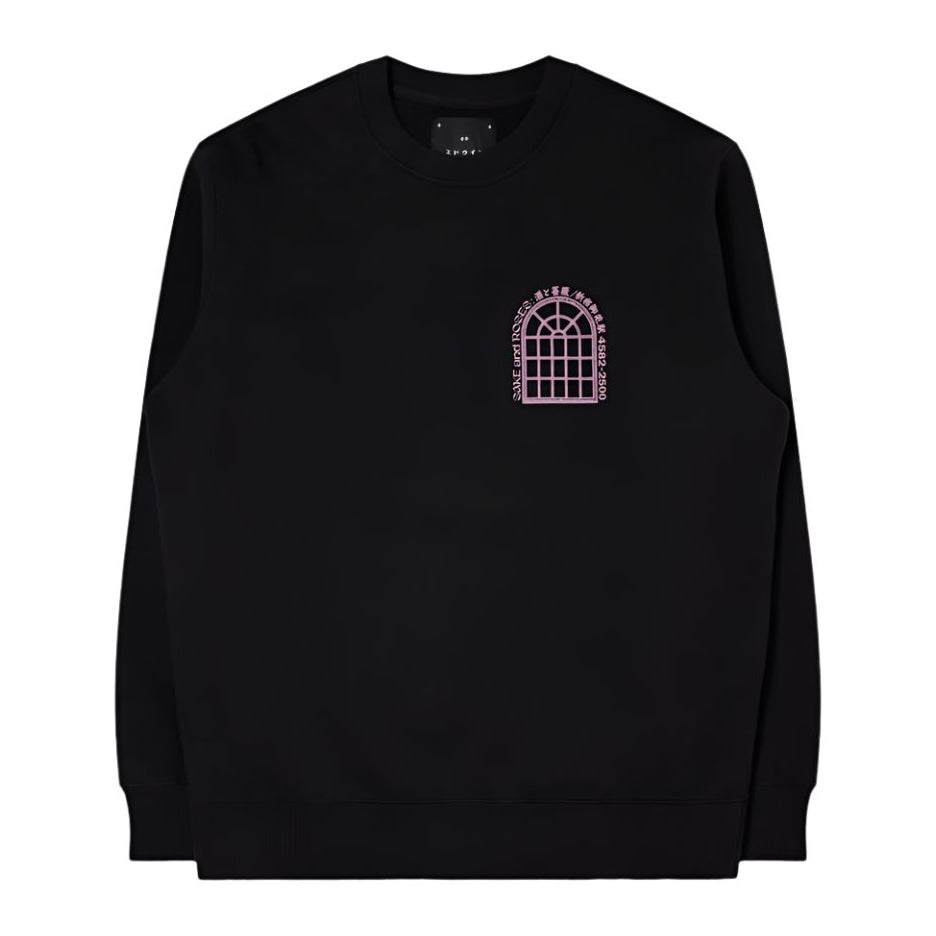 EDWIN U Sake and Roses Sweat Black Ornament Wash