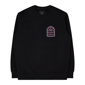 EDWIN U Sake and Roses Sweat Black Ornament Wash