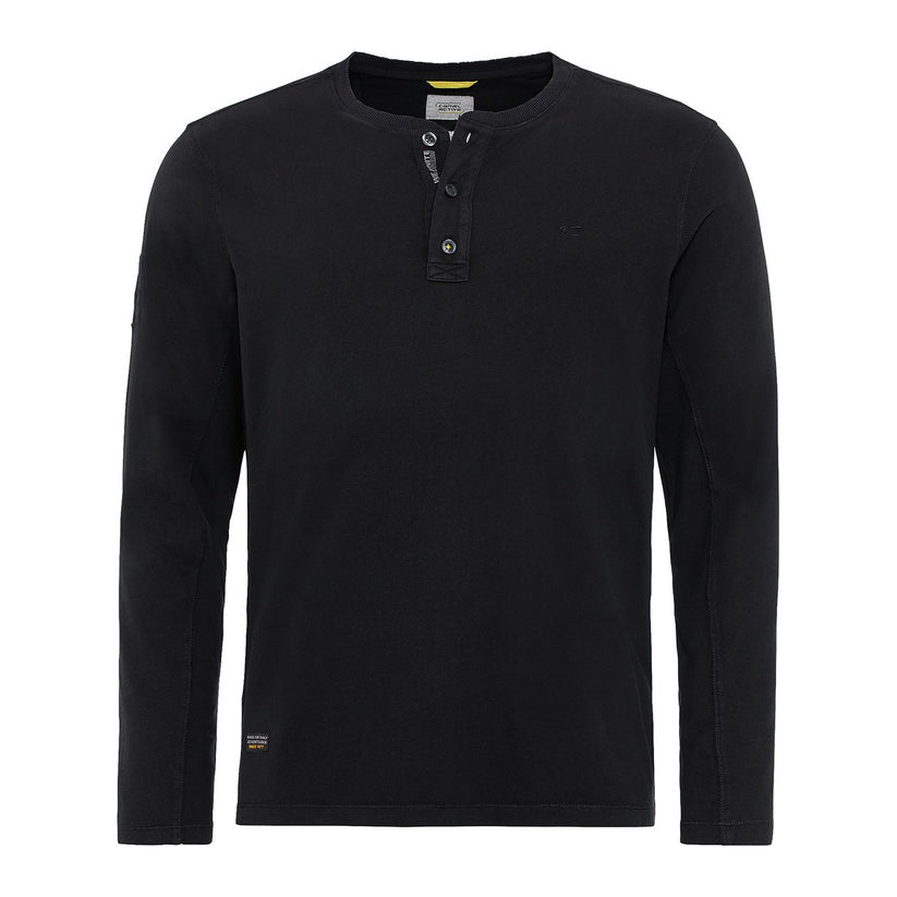 Camel Active M Henley Langærmet Bluse Sort