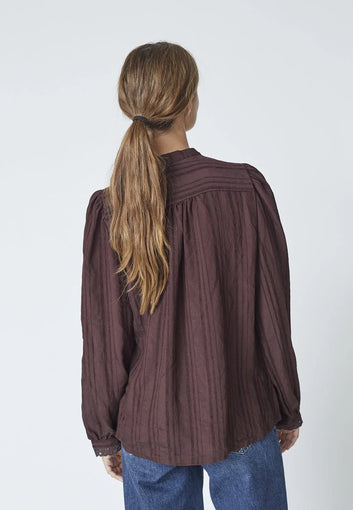 Co´Couture Kesicc Lace Shirt Dark Brown