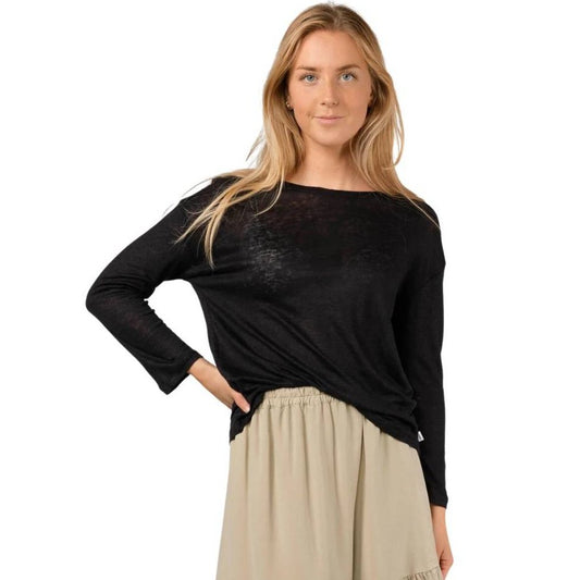 Klitmøller W Gudrun LS Tee Black