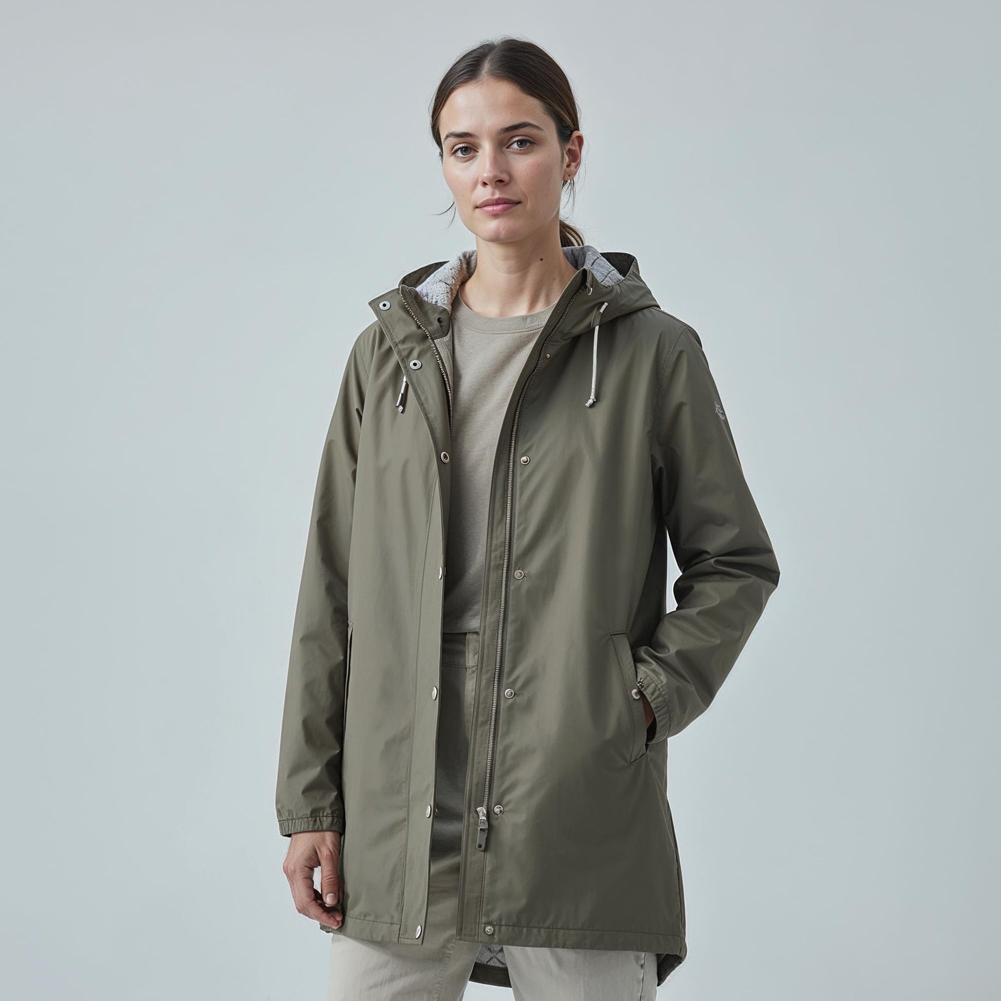 Kopenhaken Støvregn Regnjakke Winter Vetiver Front