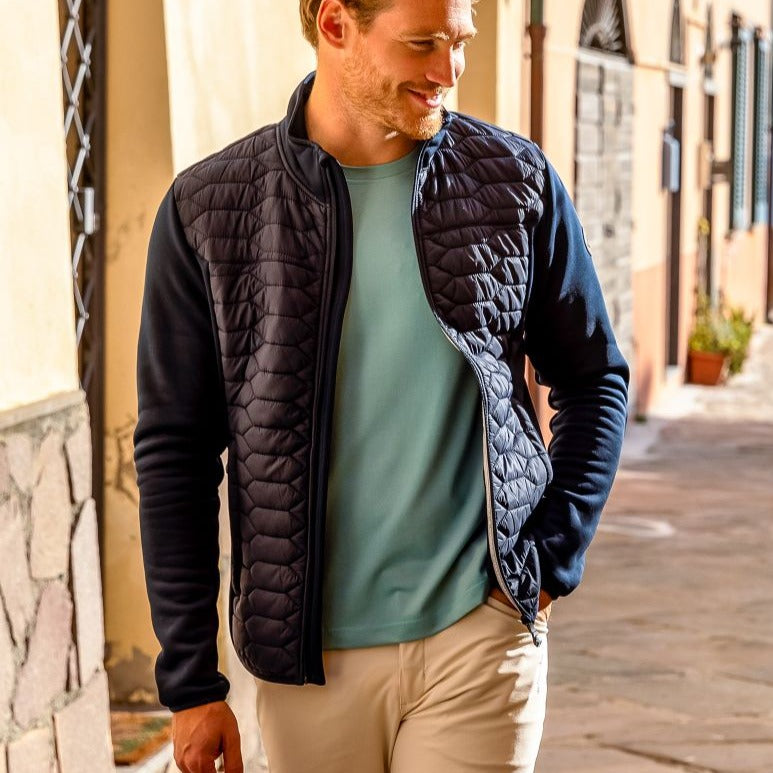 Pelle P M Levo Quilted Zip Dark Navy Zip